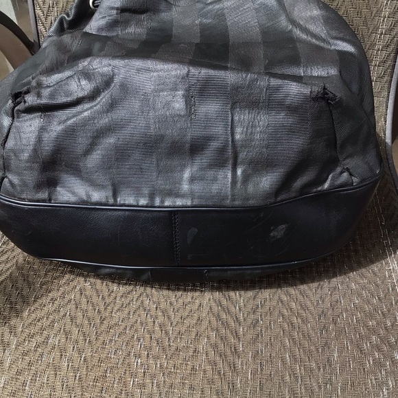 Fendi Black Leather Black Leather/Coated Canvas Vintage Bag - Picture 7 of 12